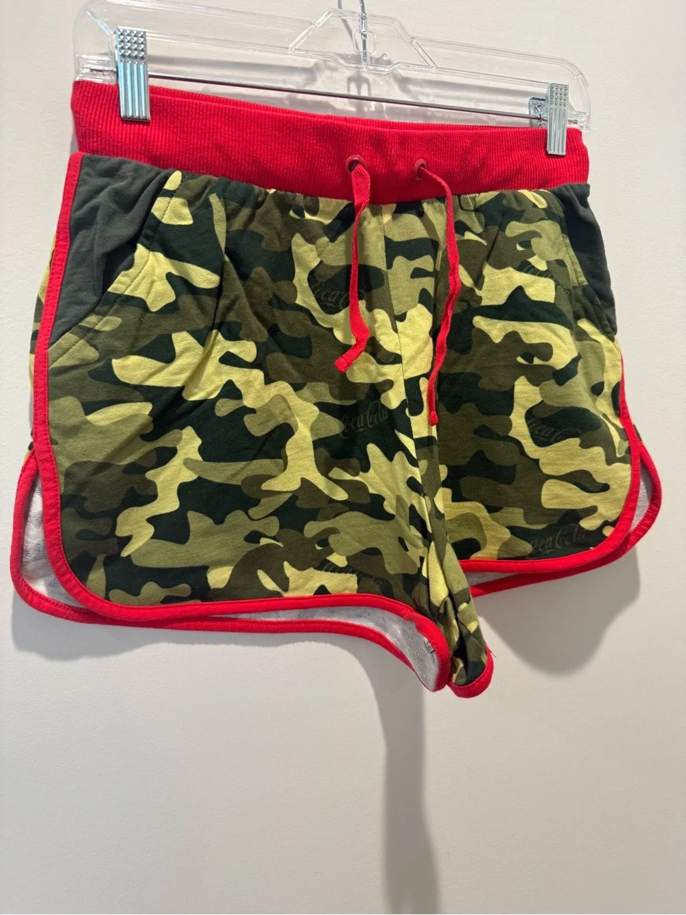 Coca-Cola Red Tee and Green Camo Trim Short Set